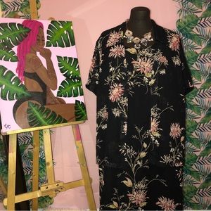 Studio I Two Piece Black Floral Dress With Matching Top